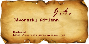 Jávorszky Adrienn névjegykártya